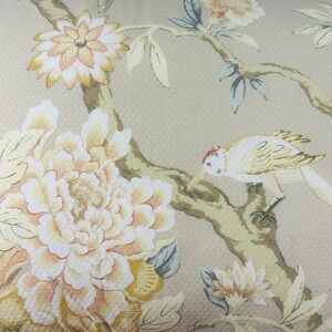 Waverly‎ Mudan Cotton Pillow Cover 14 x 20 NWT Floral Birds Pink with Tassels